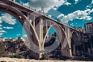 San Jordi (St. GeorgeÃ¢â¬â¢s) Bridge in Alcoy city. Spain photo
